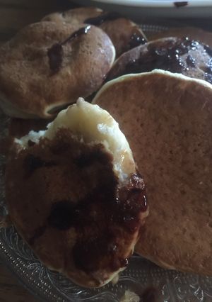 Une photo de Pan cakes au tranches de bananes