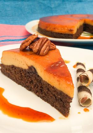 Una foto de Pastel imposible (Chocoflan)