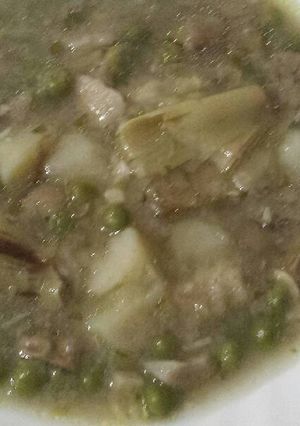 Una foto de Alcachofas guisadas (receta vegetariana)