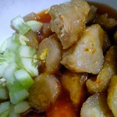 A picture of Pempek ikan teri homemade.