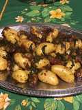 Pommes de terre grenailles au lard, oignon et cresson