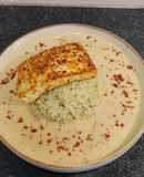 Peri Peri Paneer Steak Bowl served with Herbed Rice and Peri Peri Sauce