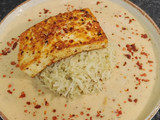 Peri Peri Paneer Steak Bowl served with Herbed Rice and Peri Peri Sauce