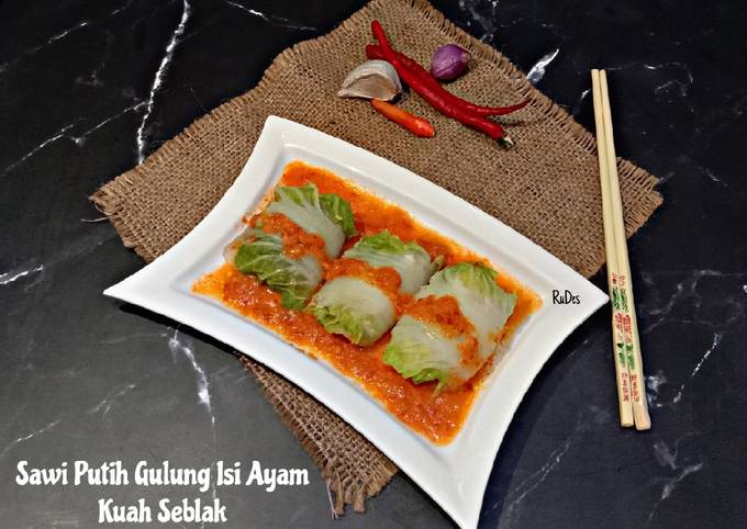 Resep Sawi Putih Gulung Isi Ayam Kuah Seblak Oleh Ruth Destianty Cookpad