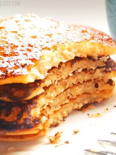 Una foto de Pancakes fit, saludables sin gluten, sin azúcar, sin grasa, sin lactosa y... DELICIOSOS!!