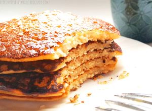 Una foto de Pancakes fit, saludables sin gluten, sin azúcar, sin grasa, sin lactosa y... DELICIOSOS!!