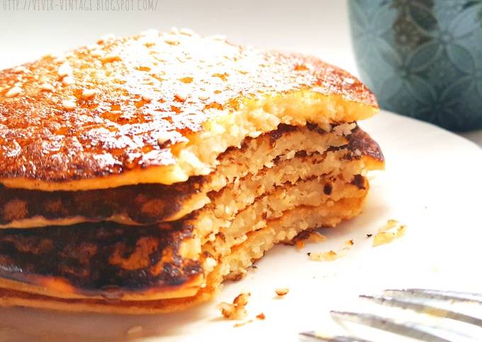 Pancakes fit, saludables sin gluten, sin azúcar, sin grasa, sin lactosa  y... DELICIOSOS!! Receta de vivir vintage- Cookpad