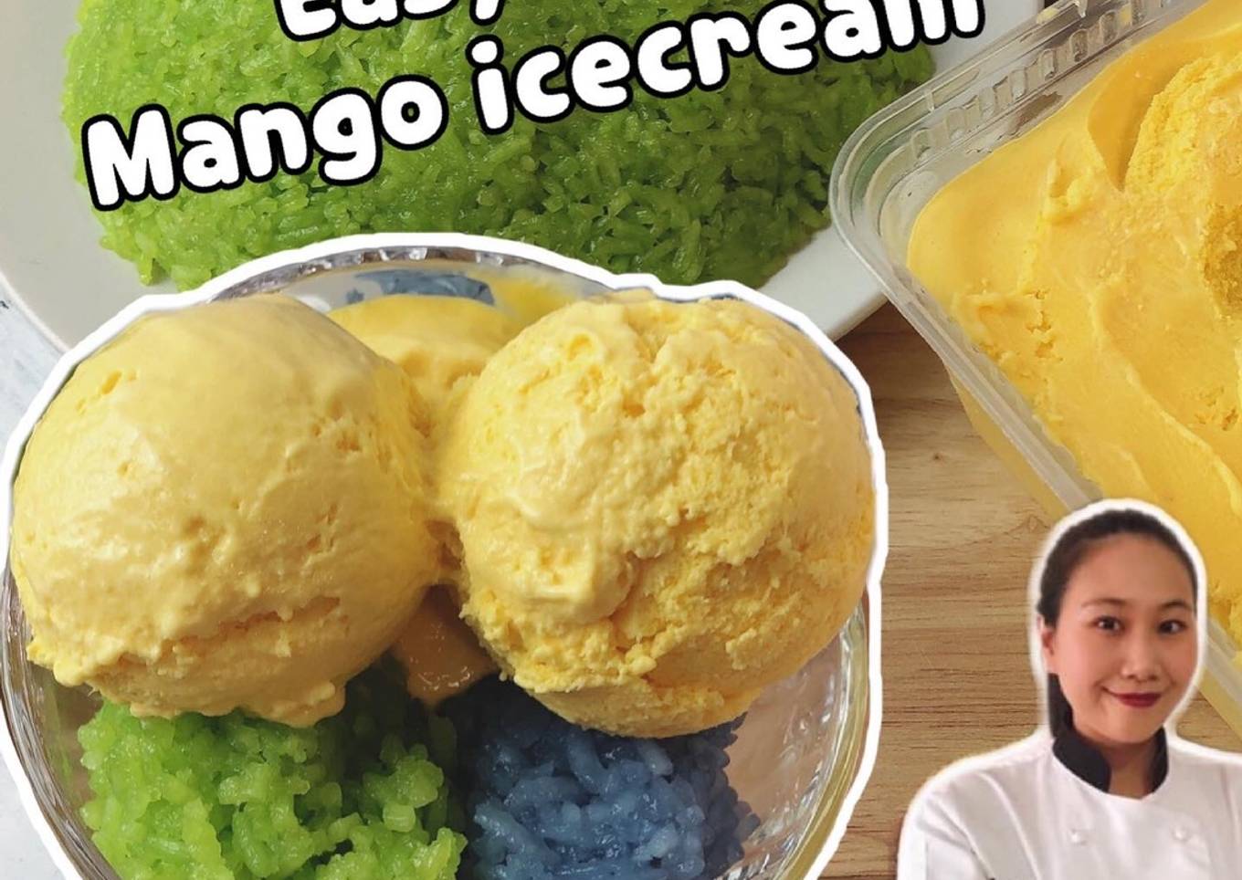 Easy Homemade Mango Ice Cream Recipe with Basic Ingredients (No Ice Cream Machine) ThaiChef Food