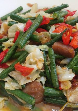 Foto resep Tumis kacang panjang kol