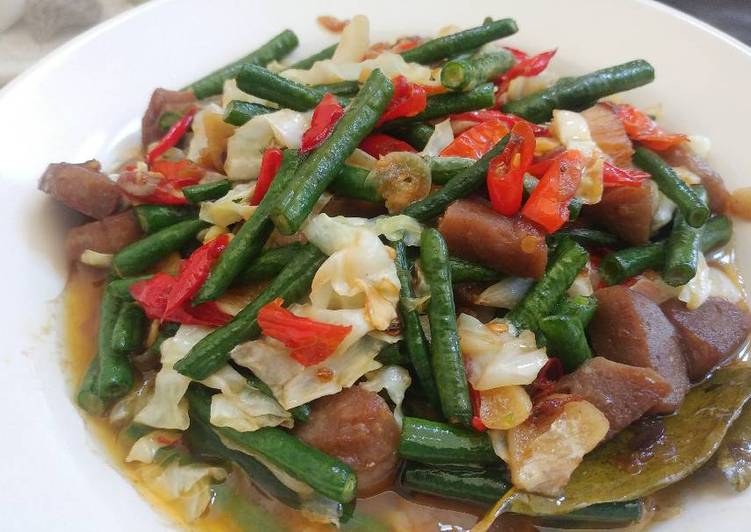 Resep Tumis kacang panjang kol Anti Gagal