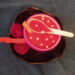 A picture of Beetroot, carrot tomato soup.