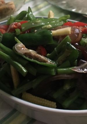 Foto resep Tumis buncis, jagung semi & jamur kuping