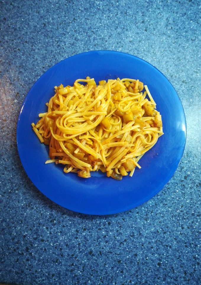 Una foto de Pasta con berenjena