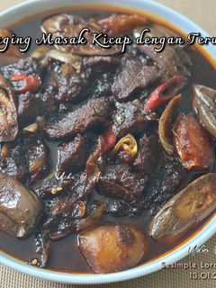Gambar Daging Masak Kicap Dengan Terung & Kentang