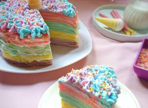 Foto resep Unicorn MilleCrepes / Unicorn Crepes Cake