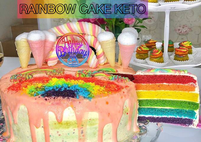 Rainbow cake keto 🌈🎂