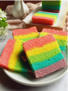 Foto resep Rainbow cake kukus ala Ny Liem