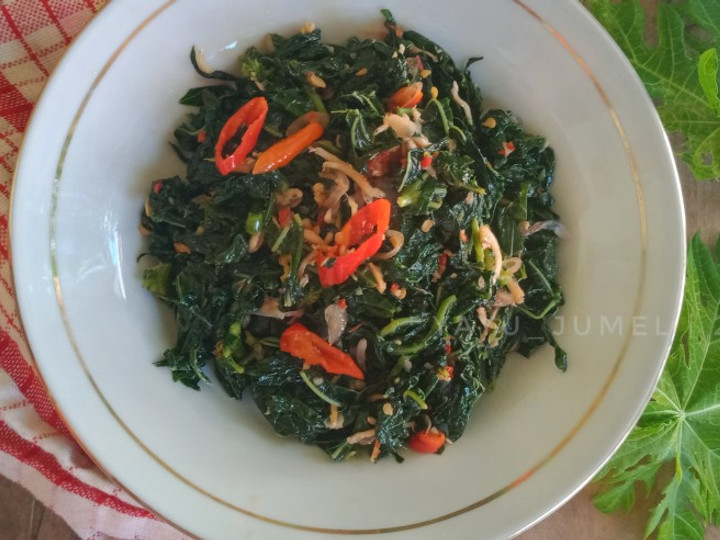 Resep Oseng daun pepaya teri Anti Gagal