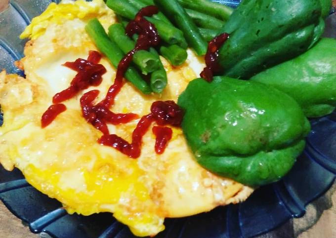 Resep 36) Makan malam sehat simpel(telur buncis labu siam), Enak