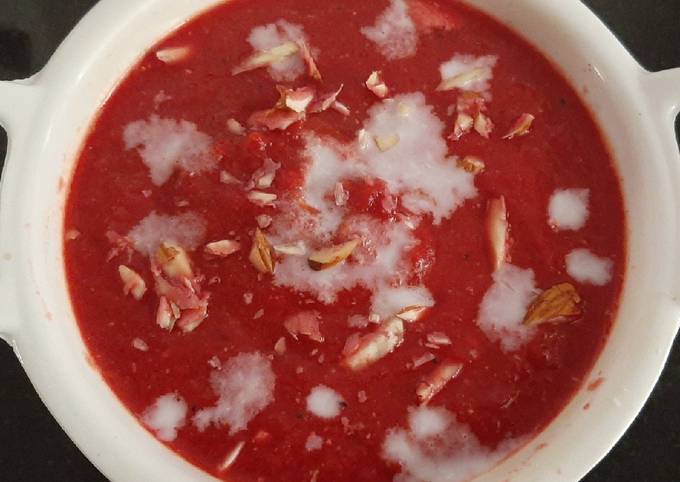 Recipe of Favorite Steamed Vegan Beetroot, Tomato Carrot Almond Soup