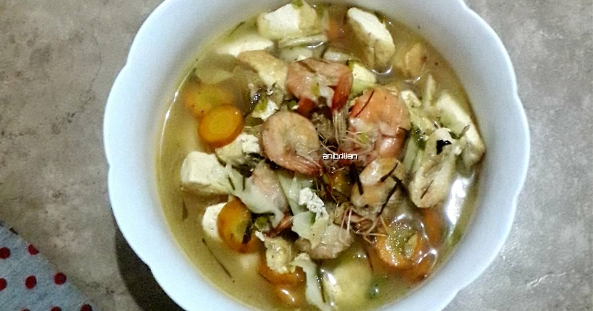 Resep Sup Udang Dan Tahu Susu Oleh Ani Brilian Cookpad