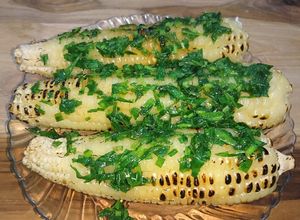 Hình của món Bắp nướng mỡ hành.