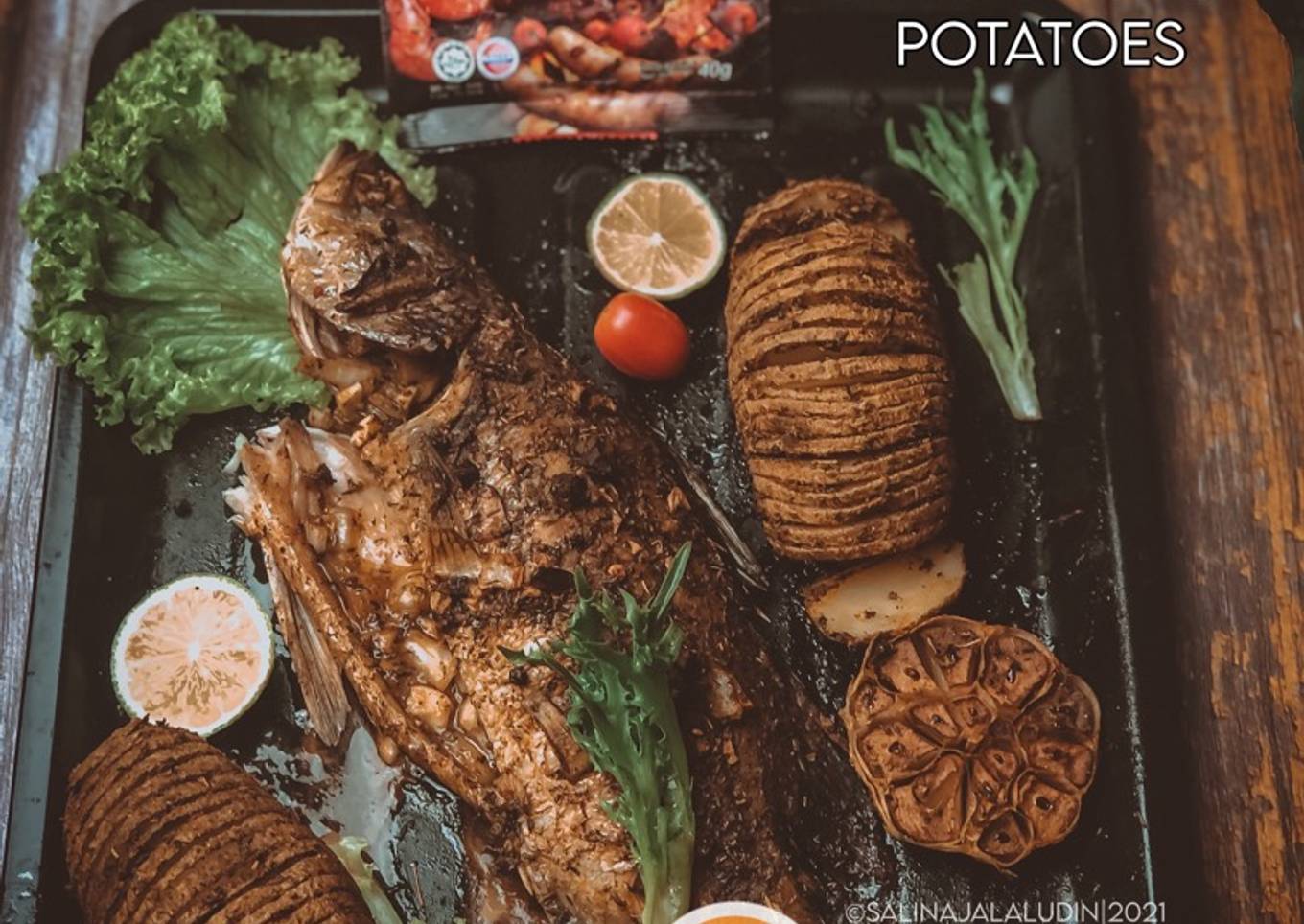 Grilled Sea Bass and Hasselback Potatoes