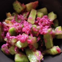 A picture of Bitter gourd and Bagoong Alamang Salad.