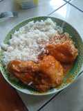 Pollo con salsa de damasco