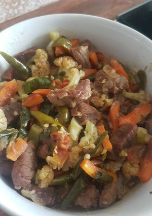 Foto resep Cah daging bunga kol