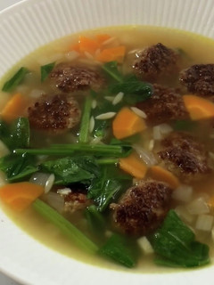 A picture of Italian Wedding Soup.