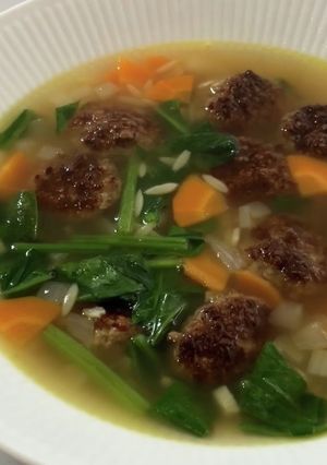 A picture of Italian Wedding Soup.