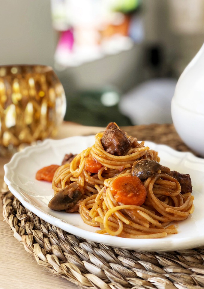 Una foto de Espaguetis One Pot Pasta de estofado en iCompanion Moulinex