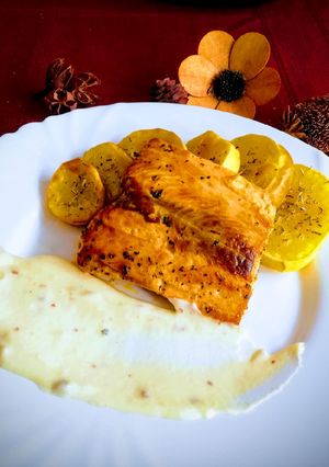 Rózsaborsos lazac steak recept fotója