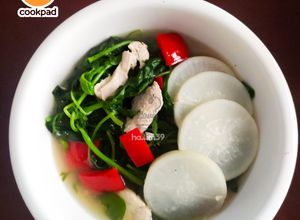 Gambar Lobak Putih Campur Bayam Tumis Simple