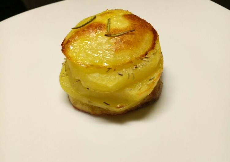 Step-by-Step Guide to Prepare Super Quick Homemade Potato and rosemary stack
