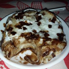 Chocolate bread pudding A picture of Chocolate bread pudding.
