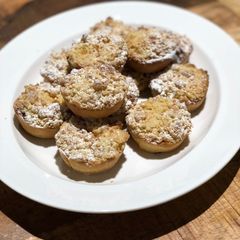 A picture of Blackberry & Apple Custard Crumble Tarts.