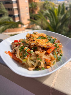Una foto de Noodles de arroz a mi estilo chino