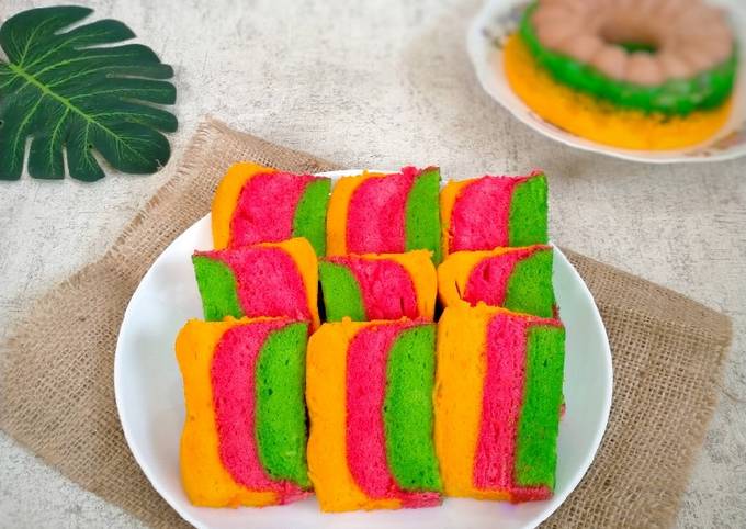 108.Rainbow cake kukus Ny.Liem