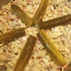 A picture of Olivye /Ukrainian Potato Salad.