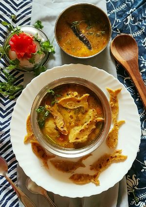 A picture of Rajasthani Dal Dhokli.