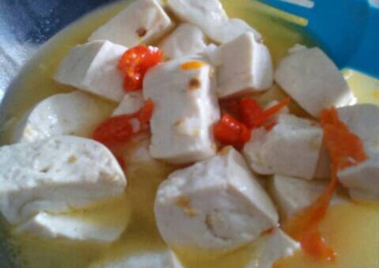 Tahu rebus asin pedas