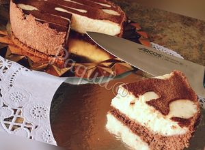 Una foto de Tarta de arroz con leche y toque chocolateado🍚🍰