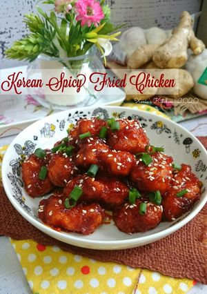 Foto resep Korean Spicy Fried Chicken (yangnyeom tongdak)