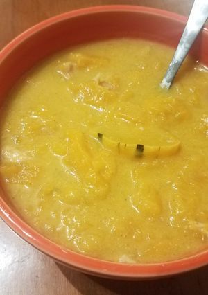 A picture of Spiralized Butternut Squash and Chicken Soup.