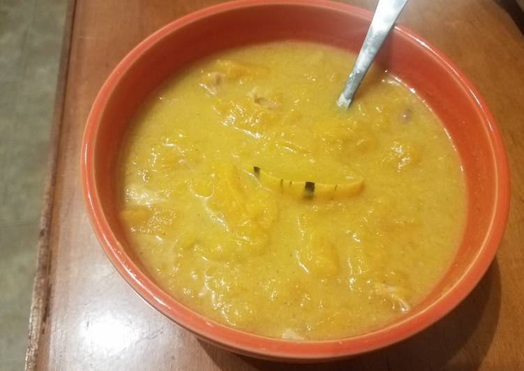 Easy Way to Make Super Quick Spiralized Butternut Squash and Chicken Soup