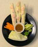 Vietnamese style Shrimp Roll with red chilli sauce