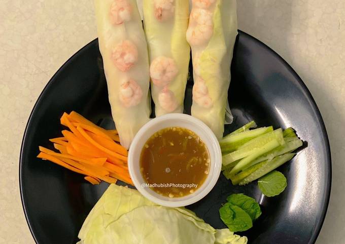 Recipe of Super Quick Homemade Vietnamese style Shrimp Roll with red chilli sauce