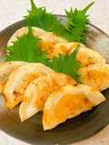 Easy Folded Dumplings with Boiled Shrimp and Shiso